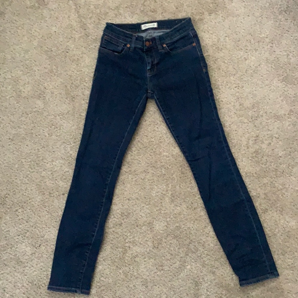 Madewell dark blue skinny jeans